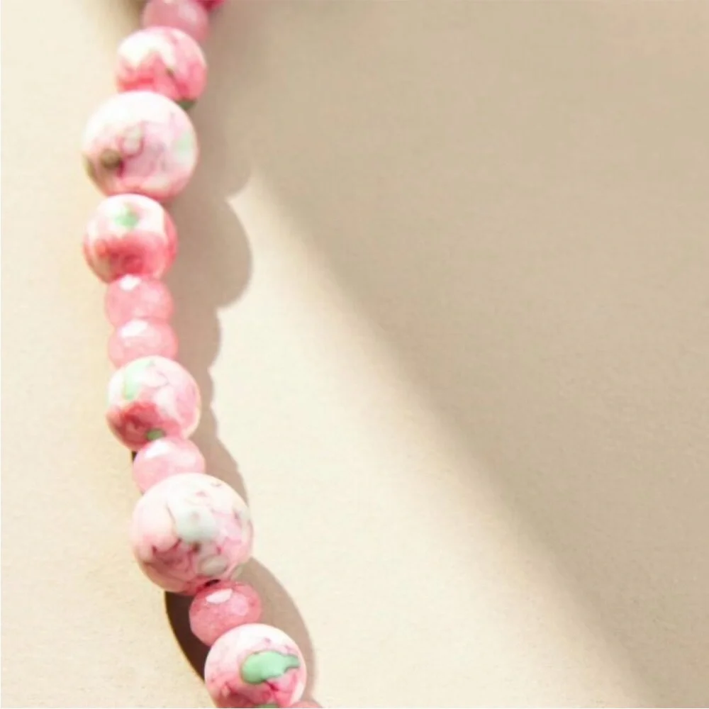 Anthropologie Cloverpost Marbled Beaded‎ Necklace NEW